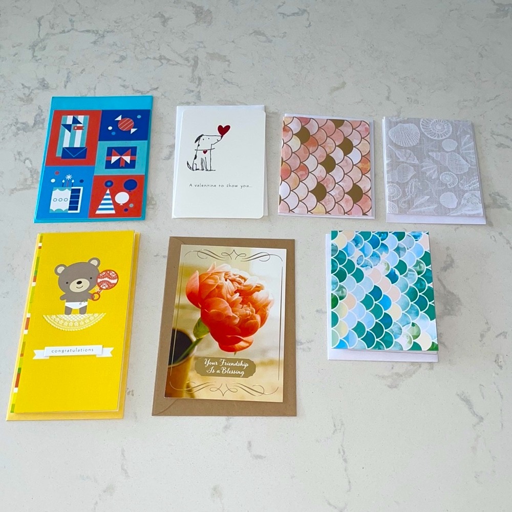 7 Greeting Cards with Envelops
